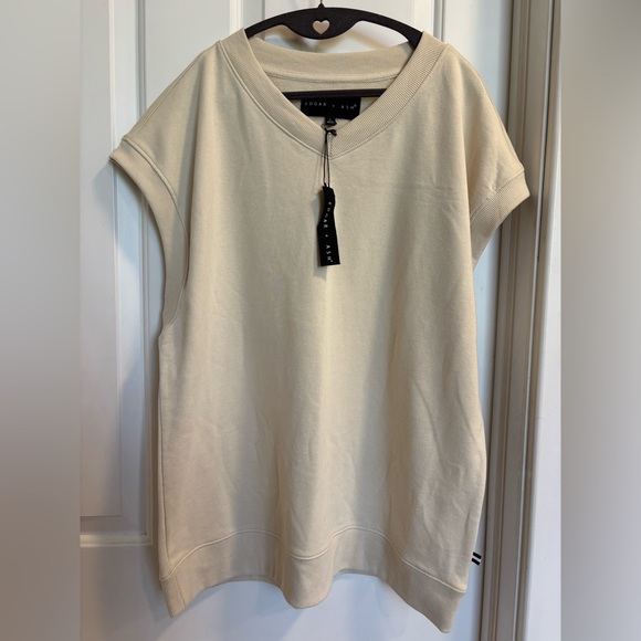 Edgar + Ash Men’s Sleeveless V-Neck Sweatshirt Tank Beige Size Large NWT - Picture 1 of 10